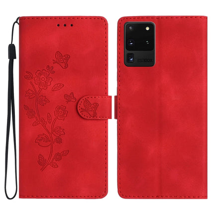 Flower Butterfly Embossing Pattern Leather Phone Case, For Samsung Galaxy A21s, For Samsung Galaxy S20 Ultra, For Samsung Galaxy S20, For Samsung Galaxy S20+