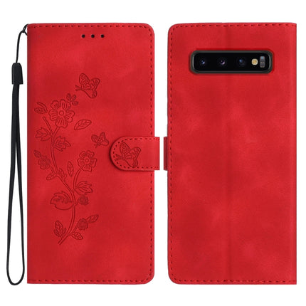 Flower Butterfly Embossing Pattern Leather Phone Case, For Samsung Galaxy S10+, For Samsung Galaxy S10