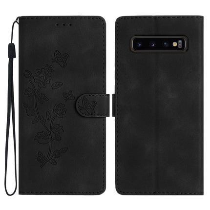 Flower Butterfly Embossing Pattern Leather Phone Case, For Samsung Galaxy S10+, For Samsung Galaxy S10