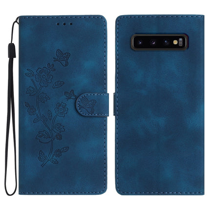 Flower Butterfly Embossing Pattern Leather Phone Case, For Samsung Galaxy S10+, For Samsung Galaxy S10
