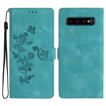 Flower Butterfly Embossing Pattern Leather Phone Case, For Samsung Galaxy S10+, For Samsung Galaxy S10