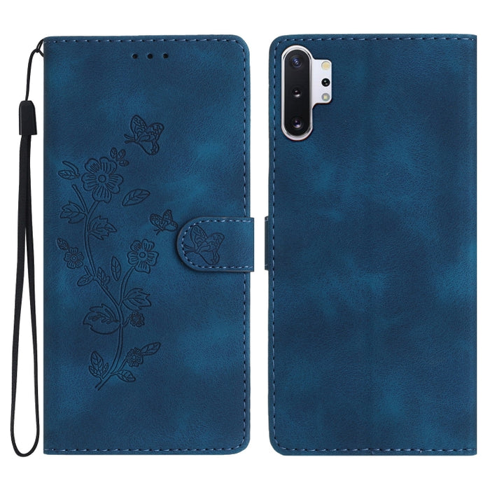 Flower Butterfly Embossing Pattern Leather Phone Case, For Samsung Galaxy Note10+, For Samsung Galaxy A20e, For Samsung Galaxy A70, For Samsung Galaxy A40
