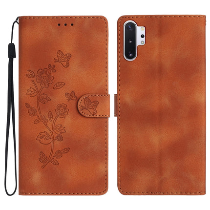 Flower Butterfly Embossing Pattern Leather Phone Case, For Samsung Galaxy Note10+, For Samsung Galaxy A20e, For Samsung Galaxy A70, For Samsung Galaxy A40