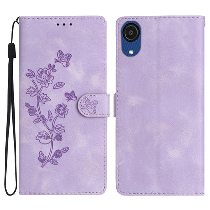 Flower Butterfly Embossing Pattern Leather Phone Case, For Samsung Galaxy A73 5G, For Samsung Galaxy A03 Core, For Samsung Galaxy A33 5G, For Samsung Galaxy A03 164