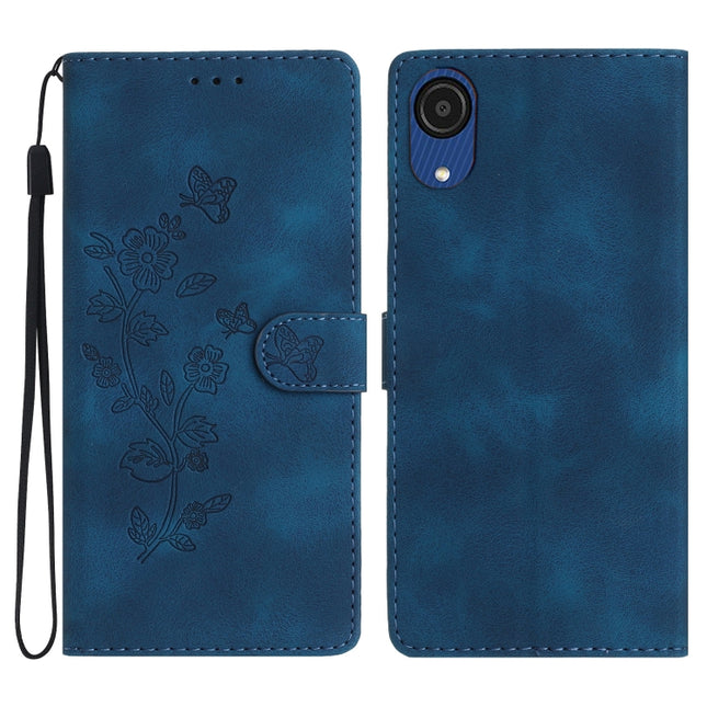 Flower Butterfly Embossing Pattern Leather Phone Case, For Samsung Galaxy A04 Core, For Samsung Galaxy A34 5G, For Samsung Galaxy S24 5G, For Samsung Galaxy A05s
