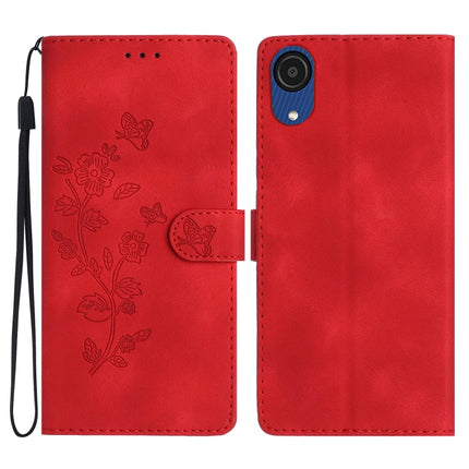 Flower Butterfly Embossing Pattern Leather Phone Case, For Samsung Galaxy A04 Core, For Samsung Galaxy A05s, For Samsung Galaxy A34 5G, For Samsung Galaxy S24 5G