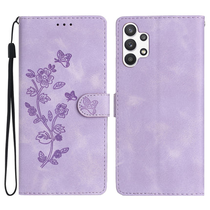 Flower Butterfly Embossing Pattern Leather Phone Case, For Samsung Galaxy A13 4G, For Samsung Galaxy M52, For Samsung Galaxy S22 Ultra 5G, For Samsung Galaxy S22+ 5G
