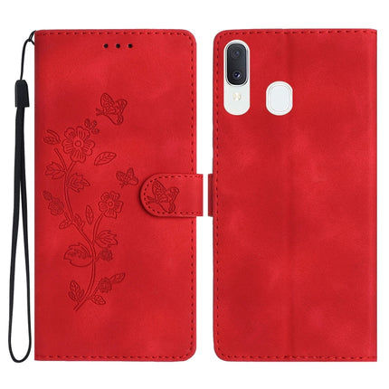 Flower Butterfly Embossing Pattern Leather Phone Case, For Samsung Galaxy A10 / M10, For Samsung Galaxy A20 / A30, For Samsung Galaxy A50, For Samsung Galaxy S10e