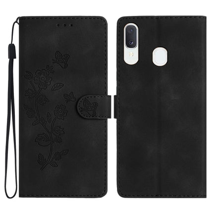 Flower Butterfly Embossing Pattern Leather Phone Case, For Samsung Galaxy Note10+, For Samsung Galaxy A20e, For Samsung Galaxy A70, For Samsung Galaxy A40