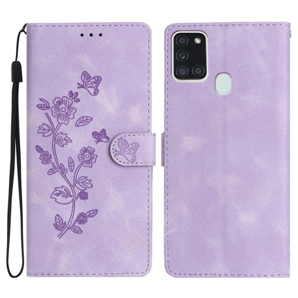 Flower Butterfly Embossing Pattern Leather Phone Case, For Samsung Galaxy A21s, For Samsung Galaxy S20 Ultra, For Samsung Galaxy S20, For Samsung Galaxy S20+