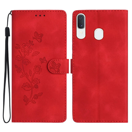 Flower Butterfly Embossing Pattern Leather Phone Case, For Samsung Galaxy Note10+, For Samsung Galaxy A20e, For Samsung Galaxy A70, For Samsung Galaxy A40