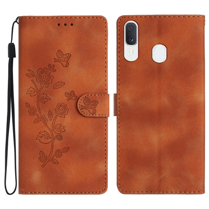 Flower Butterfly Embossing Pattern Leather Phone Case, For Samsung Galaxy Note10+, For Samsung Galaxy A20e, For Samsung Galaxy A70, For Samsung Galaxy A40