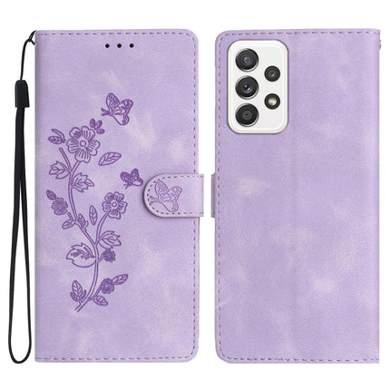 Flower Butterfly Embossing Pattern Leather Phone Case, For Samsung Galaxy A32 4G, For Samsung Galaxy A72 5G, For Samsung Galaxy A52 5G, For Samsung Galaxy A32 5G