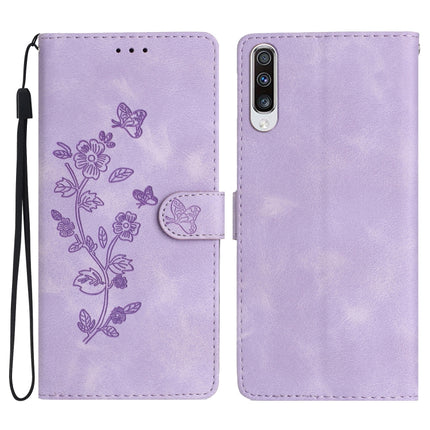 Flower Butterfly Embossing Pattern Leather Phone Case, For Samsung Galaxy Note10+, For Samsung Galaxy A20e, For Samsung Galaxy A70, For Samsung Galaxy A40