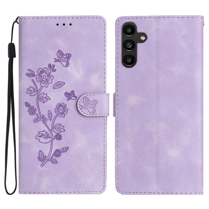 Flower Butterfly Embossing Pattern Leather Phone Case, For Samsung Galaxy S24 Ultra 5G, For Samsung Galaxy A25 5G, For Samsung Galaxy A15, For Samsung Galaxy A35 5G