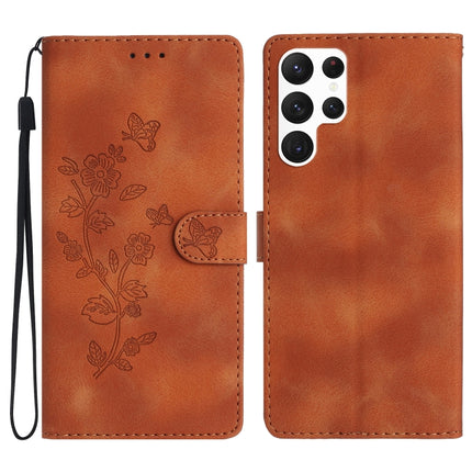 Flower Butterfly Embossing Pattern Leather Phone Case, For Samsung Galaxy S24 Ultra 5G, For Samsung Galaxy A25 5G, For Samsung Galaxy A15, For Samsung Galaxy A35 5G