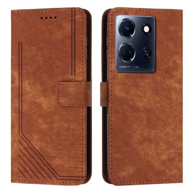 Skin Feel Stripe Pattern Leather Phone Case with Lanyard, For Infinix Note 30i, For Infinix Note 30 Pro, For Infinix Note 30 VIP, For Infinix Hot 30