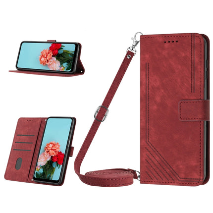 Skin Feel Stripe Pattern Leather Phone Case with Lanyard, For Infinix Note 30i, For Infinix Note 30 Pro, For Infinix Note 30 VIP, For Infinix Hot 30