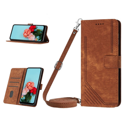 Skin Feel Stripe Pattern Leather Phone Case with Lanyard, For Infinix Zero 30 4G, For Infinix Zero 30 5G, For Infinix Hot 30 Play NFC, For Infinix Note 30/Note 30 5G