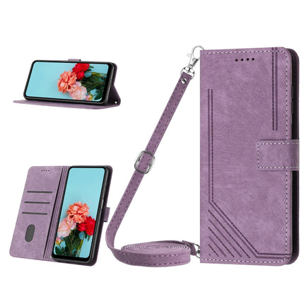 Skin Feel Stripe Pattern Leather Phone Case with Lanyard, For Infinix Note 30i, For Infinix Note 30 Pro, For Infinix Note 30 VIP, For Infinix Hot 30