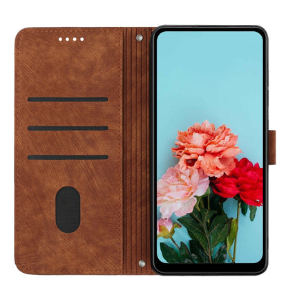 Skin Feel Stripe Pattern Leather Phone Case with Lanyard, For Infinix Zero 30 4G, For Infinix Zero 30 5G, For Infinix Hot 30 Play NFC, For Infinix Note 30/Note 30 5G