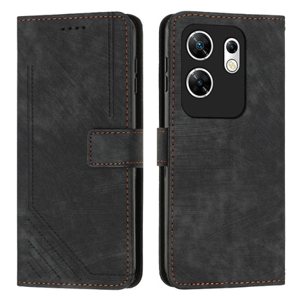 Skin Feel Stripe Pattern Leather Phone Case with Lanyard, For Infinix Zero 30 4G, For Infinix Zero 30 5G, For Infinix Hot 30 Play NFC, For Infinix Note 30/Note 30 5G
