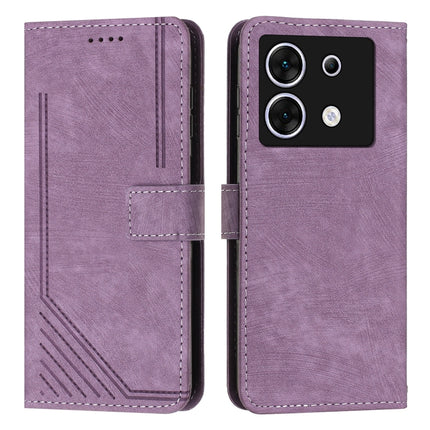 Skin Feel Stripe Pattern Leather Phone Case with Lanyard, For Infinix Zero 30 4G, For Infinix Zero 30 5G, For Infinix Hot 30 Play NFC, For Infinix Note 30/Note 30 5G