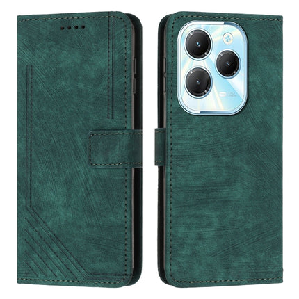 Skin Feel Stripe Pattern Leather Phone Case with Lanyard, For Infinix Note 40 4G, For Infinix Hot 40 / 40 Pro, For Infinix Hot 40i, For Infinix Smart 8