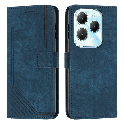 Skin Feel Stripe Pattern Leather Phone Case with Lanyard, For Infinix Note 40 4G, For Infinix Hot 40 / 40 Pro, For Infinix Hot 40i, For Infinix Smart 8