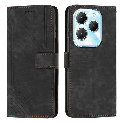 Skin Feel Stripe Pattern Leather Phone Case with Lanyard, For Infinix Note 40 4G, For Infinix Hot 40 / 40 Pro, For Infinix Hot 40i, For Infinix Smart 8