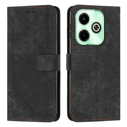 Skin Feel Stripe Pattern Leather Phone Case with Lanyard, For Infinix Note 40 4G, For Infinix Hot 40 / 40 Pro, For Infinix Hot 40i, For Infinix Smart 8
