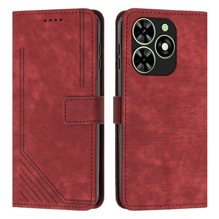 Skin Feel Stripe Pattern Leather Phone Case with Lanyard, For Infinix Note 40 4G, For Infinix Hot 40 / 40 Pro, For Infinix Hot 40i, For Infinix Smart 8