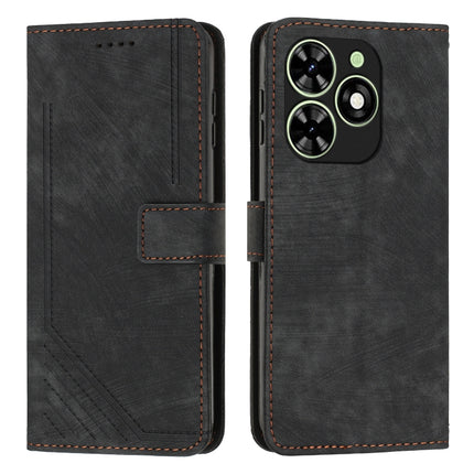 Skin Feel Stripe Pattern Leather Phone Case with Lanyard, For Infinix Note 40 4G, For Infinix Hot 40 / 40 Pro, For Infinix Hot 40i, For Infinix Smart 8