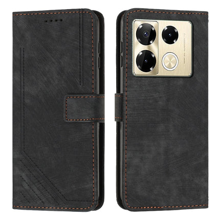 Skin Feel Stripe Pattern Leather Phone Case with Lanyard, For Infinix Hot 50 Pro+ 4G, For Infinix Note 40 5G, For Infinix GT 20 Pro, For Infinix Note 40 Pro 4G / 5G