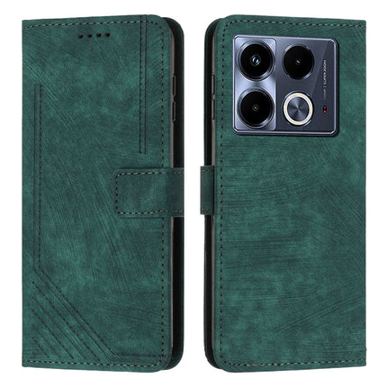 Skin Feel Stripe Pattern Leather Phone Case with Lanyard, For Infinix Note 40 4G, For Infinix Hot 40 / 40 Pro, For Infinix Hot 40i, For Infinix Smart 8