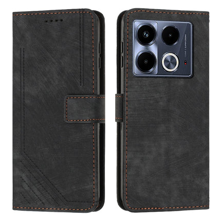 Skin Feel Stripe Pattern Leather Phone Case with Lanyard, For Infinix Note 40 4G, For Infinix Hot 40 / 40 Pro, For Infinix Hot 40i, For Infinix Smart 8