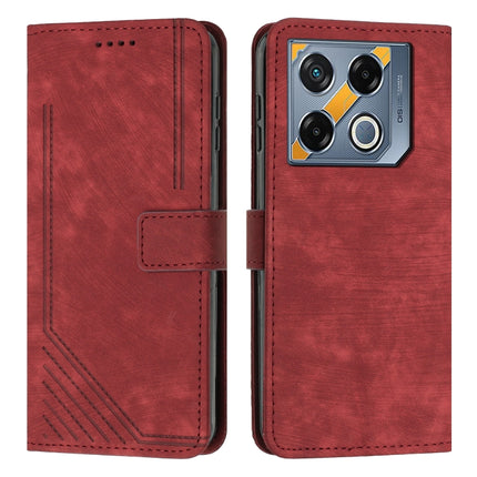 Skin Feel Stripe Pattern Leather Phone Case with Lanyard, For Infinix Hot 50 Pro+ 4G, For Infinix Note 40 5G, For Infinix GT 20 Pro, For Infinix Note 40 Pro 4G / 5G