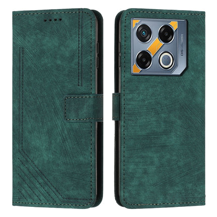 Skin Feel Stripe Pattern Leather Phone Case with Lanyard, For Infinix Hot 50 Pro+ 4G, For Infinix Note 40 5G, For Infinix GT 20 Pro, For Infinix Note 40 Pro 4G / 5G