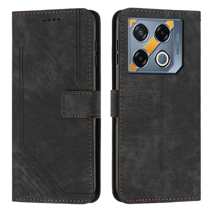 Skin Feel Stripe Pattern Leather Phone Case with Lanyard, For Infinix Hot 50 Pro+ 4G, For Infinix Note 40 5G, For Infinix GT 20 Pro, For Infinix Note 40 Pro 4G / 5G