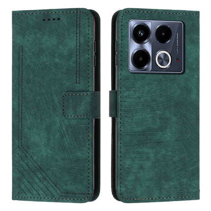 Skin Feel Stripe Pattern Leather Phone Case with Lanyard, For Infinix Hot 50 Pro+ 4G, For Infinix Note 40 5G, For Infinix GT 20 Pro, For Infinix Note 40 Pro 4G / 5G