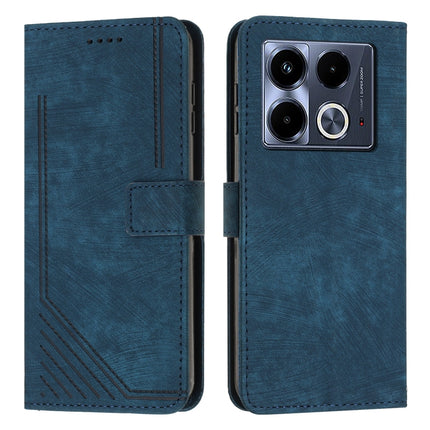 Skin Feel Stripe Pattern Leather Phone Case with Lanyard, For Infinix Hot 50 Pro+ 4G, For Infinix Note 40 5G, For Infinix GT 20 Pro, For Infinix Note 40 Pro 4G / 5G