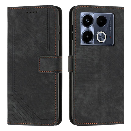 Skin Feel Stripe Pattern Leather Phone Case with Lanyard, For Infinix Hot 50 Pro+ 4G, For Infinix Note 40 5G, For Infinix GT 20 Pro, For Infinix Note 40 Pro 4G / 5G