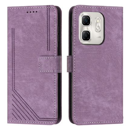 Skin Feel Stripe Pattern Leather Phone Case with Lanyard, For Infinix Note 50 Pro+, For Infinix Note 50 4G / 50 Pro 4G, For Infinix Hot 50 Pro 4G, For Infinix Hot 50i