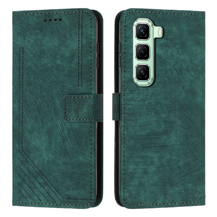 Skin Feel Stripe Pattern Leather Phone Case with Lanyard, For Infinix Hot 50 Pro+ 4G, For Infinix Note 40 5G, For Infinix GT 20 Pro, For Infinix Note 40 Pro 4G / 5G