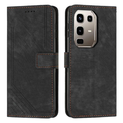 Skin Feel Stripe Pattern Leather Phone Case with Lanyard, For Infinix Note 50 Pro+, For Infinix Note 50 4G / 50 Pro 4G, For Infinix Hot 50 Pro 4G, For Infinix Hot 50i