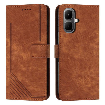 Skin Feel Stripe Pattern Leather Phone Case with Lanyard, For Infinix Smart 10 4G, For Infinix GT 30 Pro, For Infinix Note 50s, For Infinix Note 50x