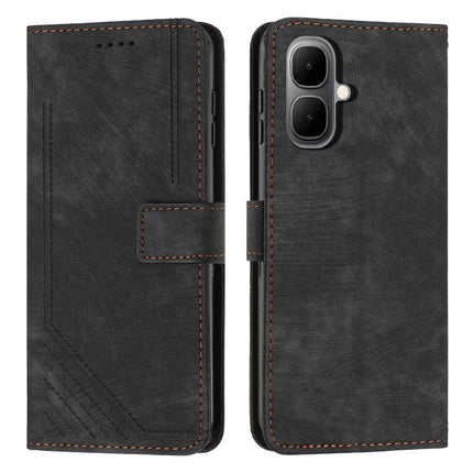 Skin Feel Stripe Pattern Leather Phone Case with Lanyard, For Infinix Smart 10 4G, For Infinix GT 30 Pro, For Infinix Note 50s, For Infinix Note 50x