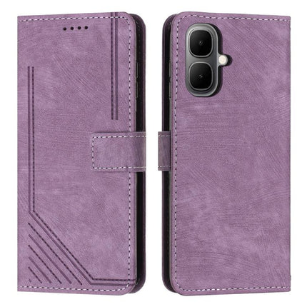 Skin Feel Stripe Pattern Leather Phone Case with Lanyard, For Infinix Smart 10 4G, For Infinix GT 30 Pro, For Infinix Note 50s, For Infinix Note 50x