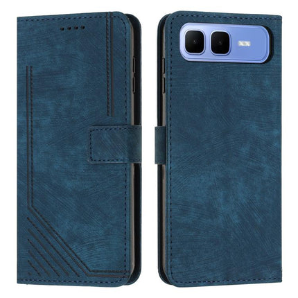 Skin Feel Stripe Pattern Leather Phone Case with Lanyard, For Infinix Hot 60 4G / Hot 60i 4G, For Infinix Hot 60 Pro+ 4G, For Infinix Hot 60 Pro 4G, For Infinix Smart 10 Plus 4G