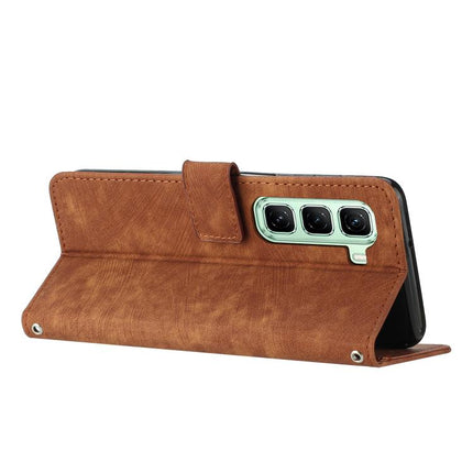 Skin Feel Stripe Pattern Leather Phone Case with Lanyard, For Infinix Hot 70 5G, For Infinix Note Edge 5G, For Infinix Smart 20 4G, For Infinix Note 60 / 60 Pro 5G